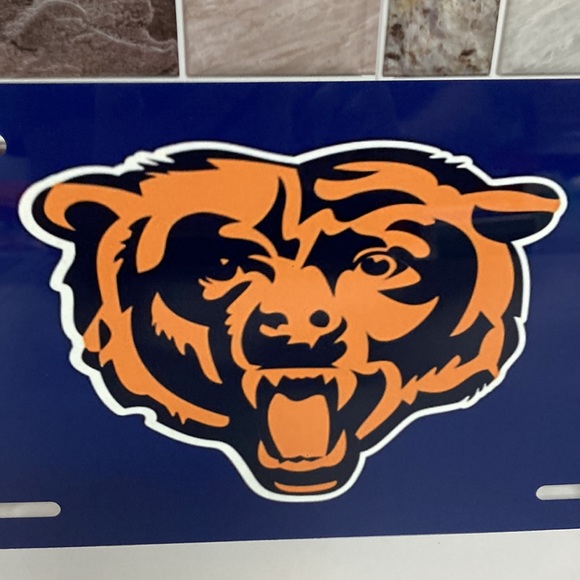 Chicago Bears License Plate With Cup Holder Inserts - Picture 2 of 4